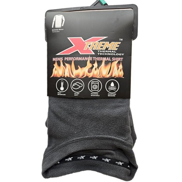 Men Thermal Shirt Winter Warm Base Layer Ultra Soft Moisture Wicking, Charcoal - Picture 2 of 4